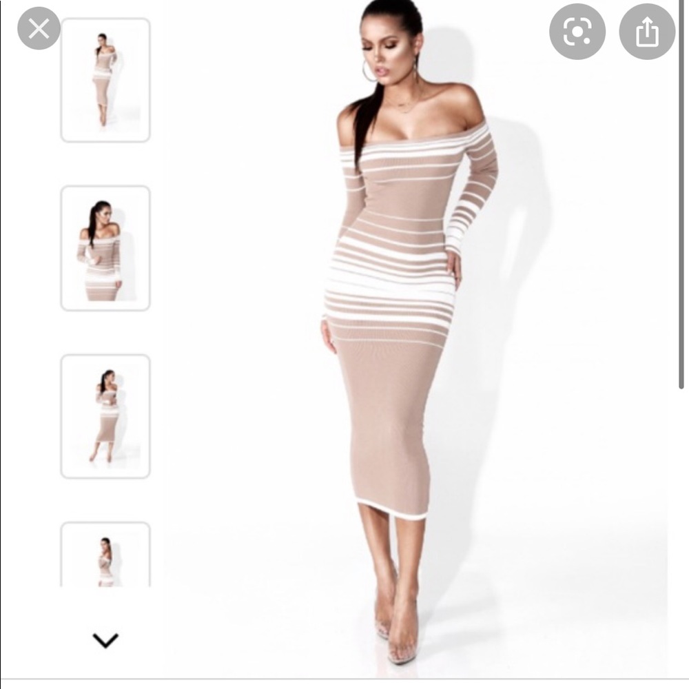 Black Stripe JLUXLABEL Midi Dress